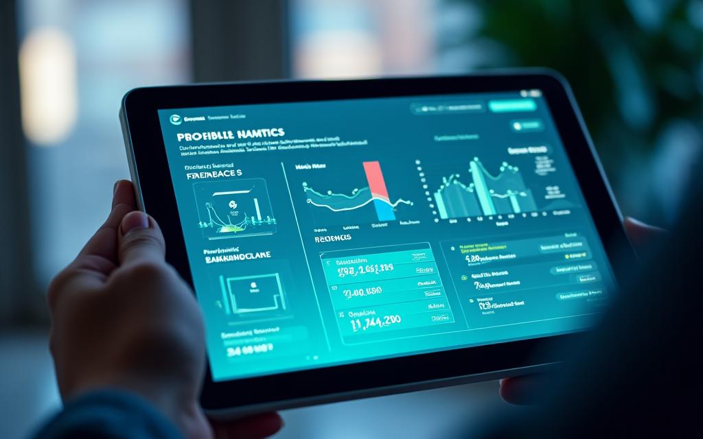 A tablet showing language learning progress analytics, highlighting smart French learning.